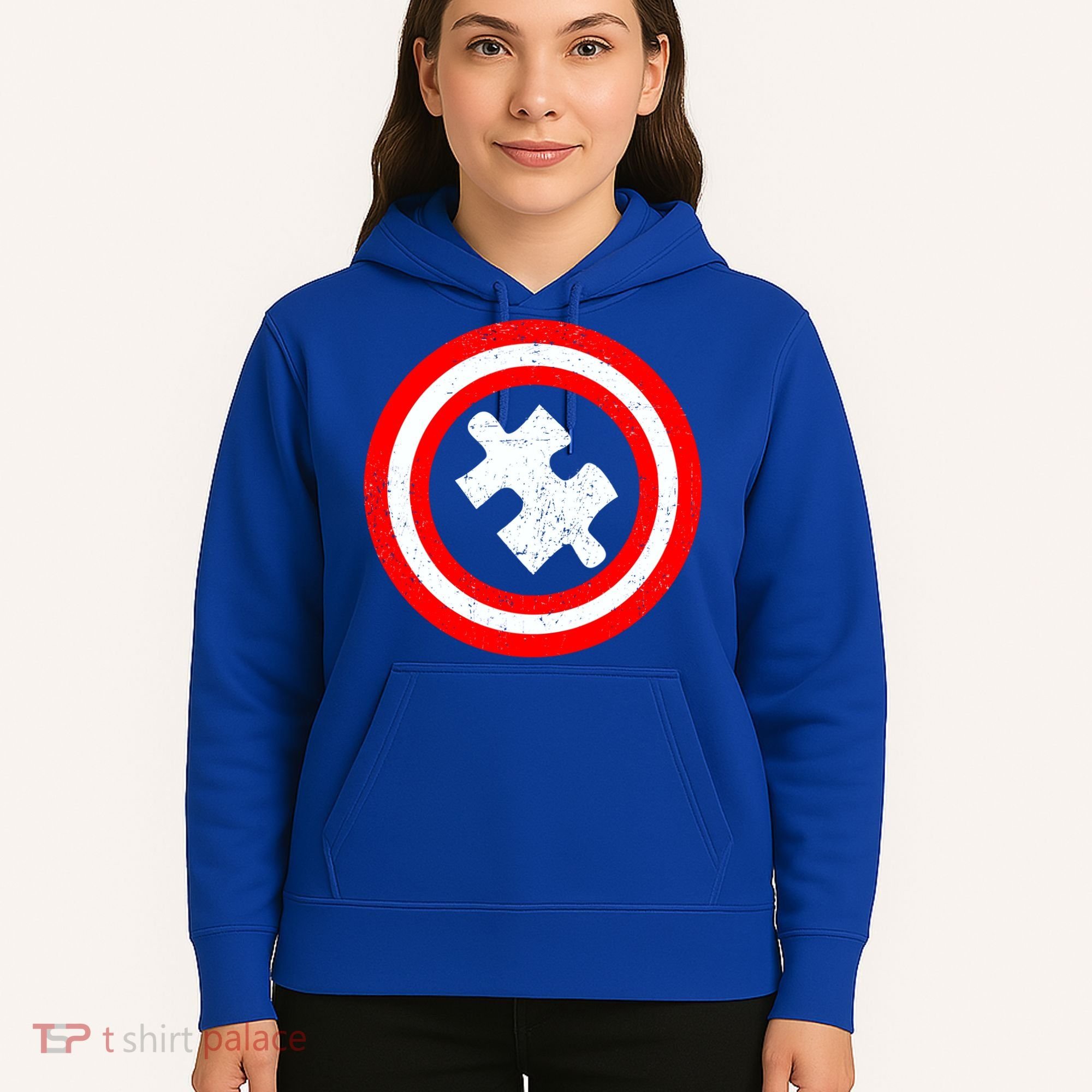 Captain Autism Distressed Shield Hoodie