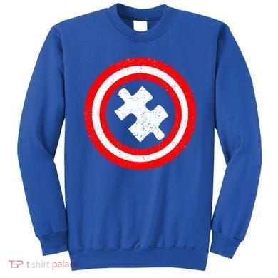 Captain Autism Distressed Shield Sweatshirt
