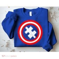 Captain Autism Distressed Shield Sweatshirt thumb 2