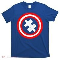 Captain Autism Distressed Shield T-Shirt thumb 0