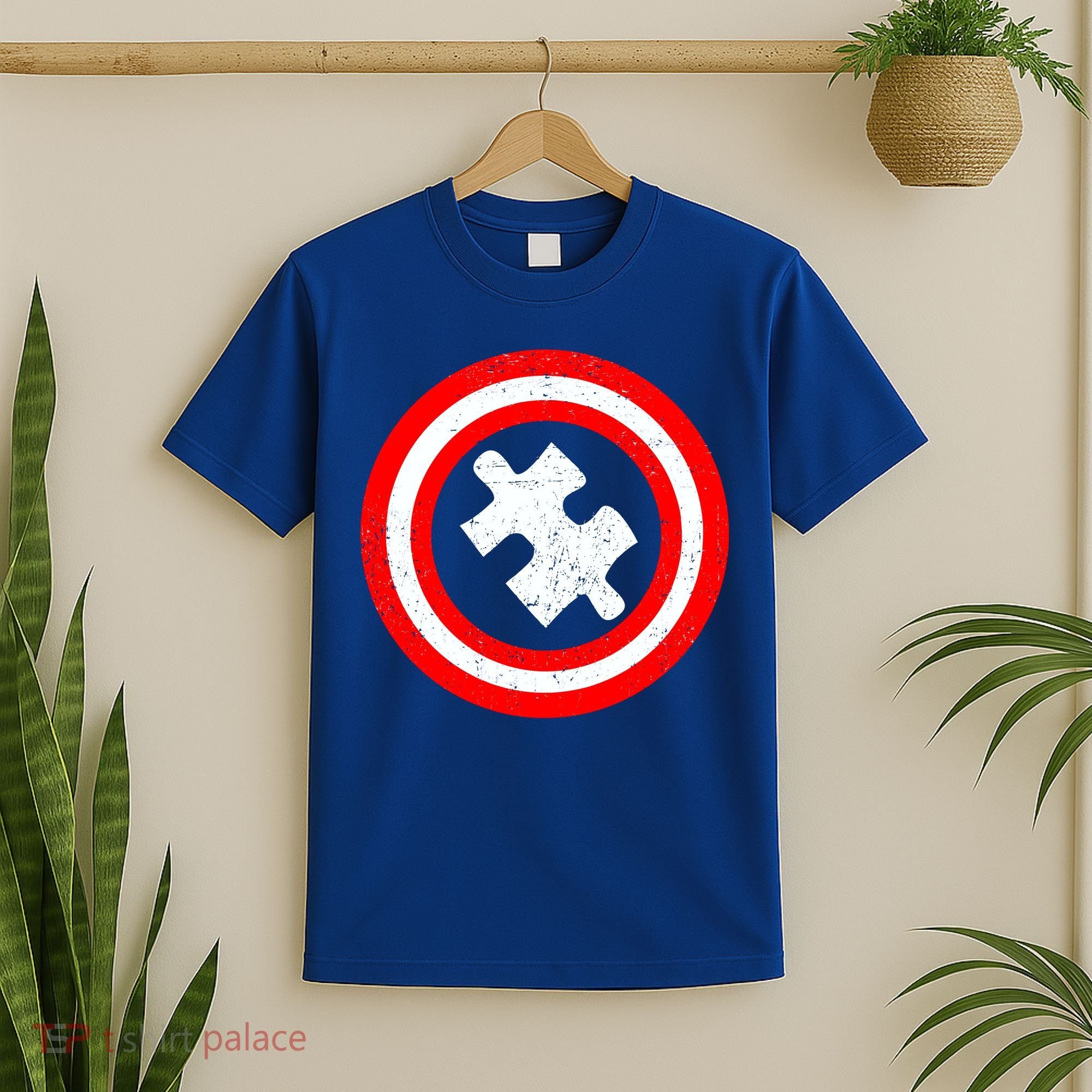 Captain Autism Distressed Shield T-Shirt