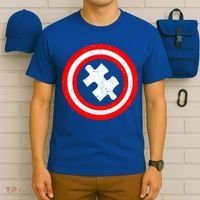 Captain Autism Distressed Shield T-Shirt thumb 6