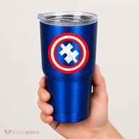 Captain Autism Distressed Shield Tumbler thumb 2