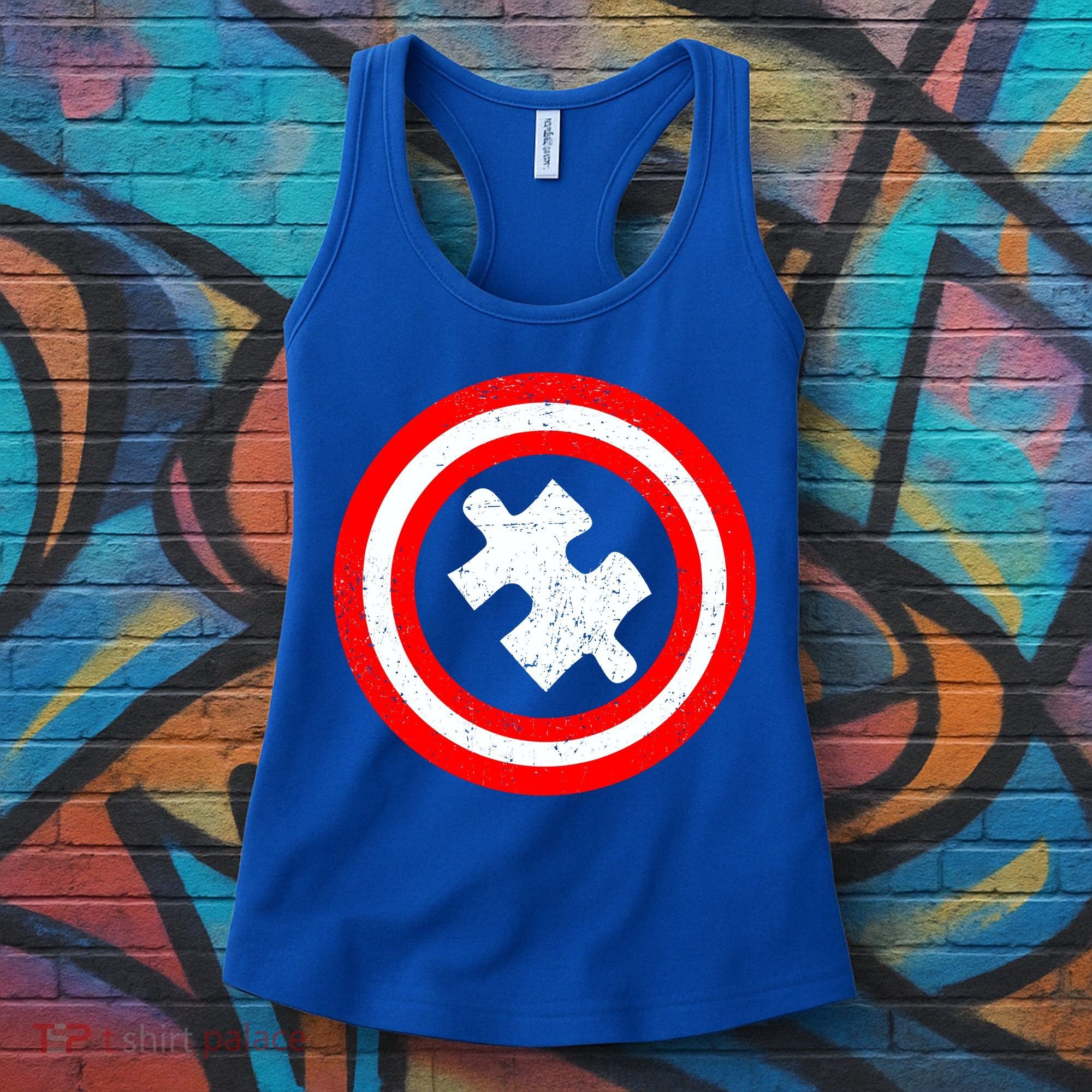 Captain Autism Distressed Shield Women's Tank Top