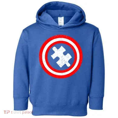Captain Autism Distressed Shield Toddler Hoodie