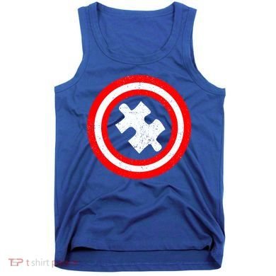 Captain Autism Distressed Shield Tank Top