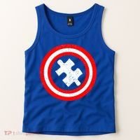 Captain Autism Distressed Shield Tank Top thumb 2