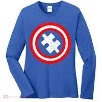 Captain Autism Distressed Shield Women's Long Sleeve Shirt thumb 0