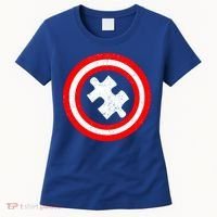 Captain Autism Distressed Shield Women's T-Shirt thumb 0