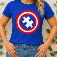 Captain Autism Distressed Shield Women's T-Shirt thumb 2