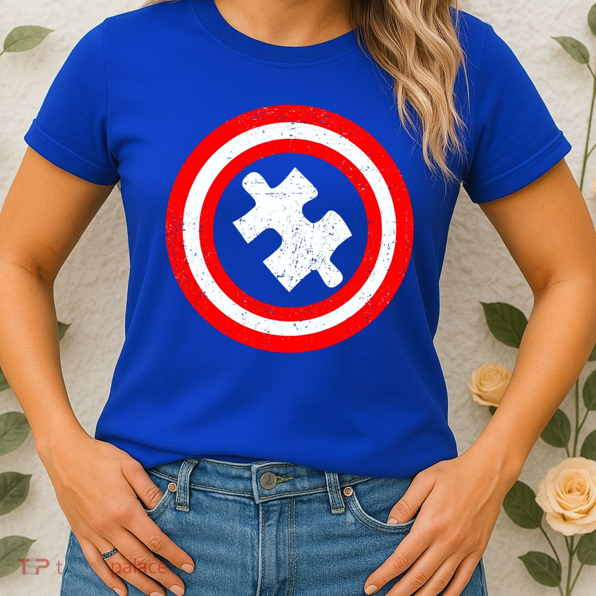 Captain Autism Distressed Shield Women's T-Shirt