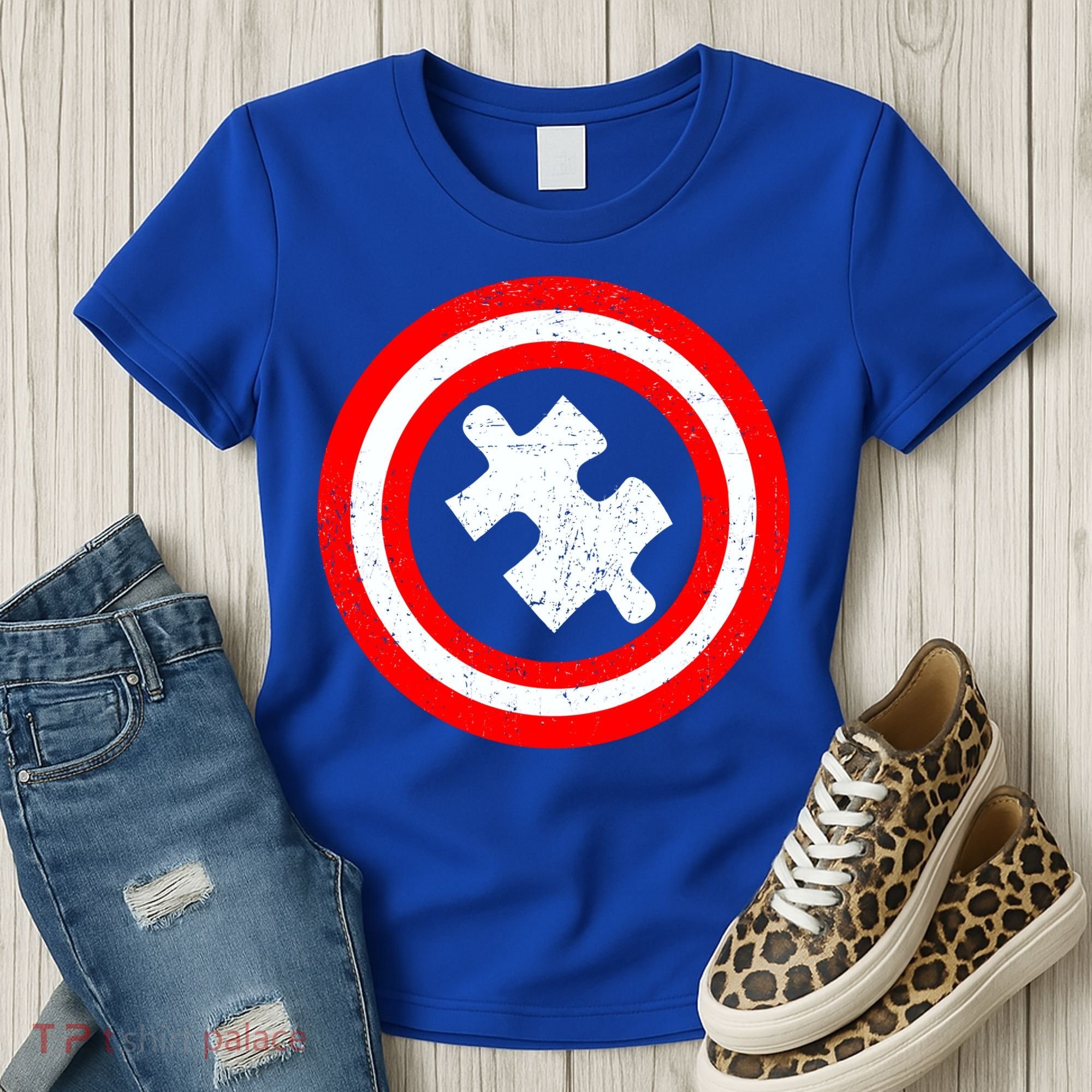 Captain Autism Distressed Shield Women's T-Shirt