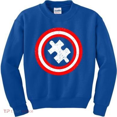 Captain Autism Distressed Shield Kids Sweatshirt