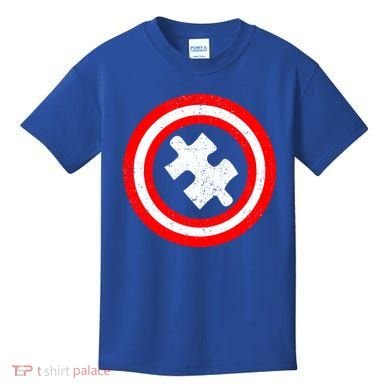 Captain Autism Distressed Shield Kids T-Shirt