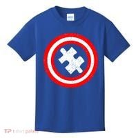 Captain Autism Distressed Shield Kids T-Shirt thumb 0