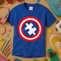 Captain Autism Distressed Shield Kids T-Shirt thumb 3