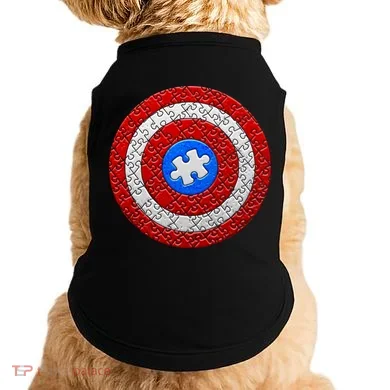 Captain Autism Puzzle Shield Doggie Tank