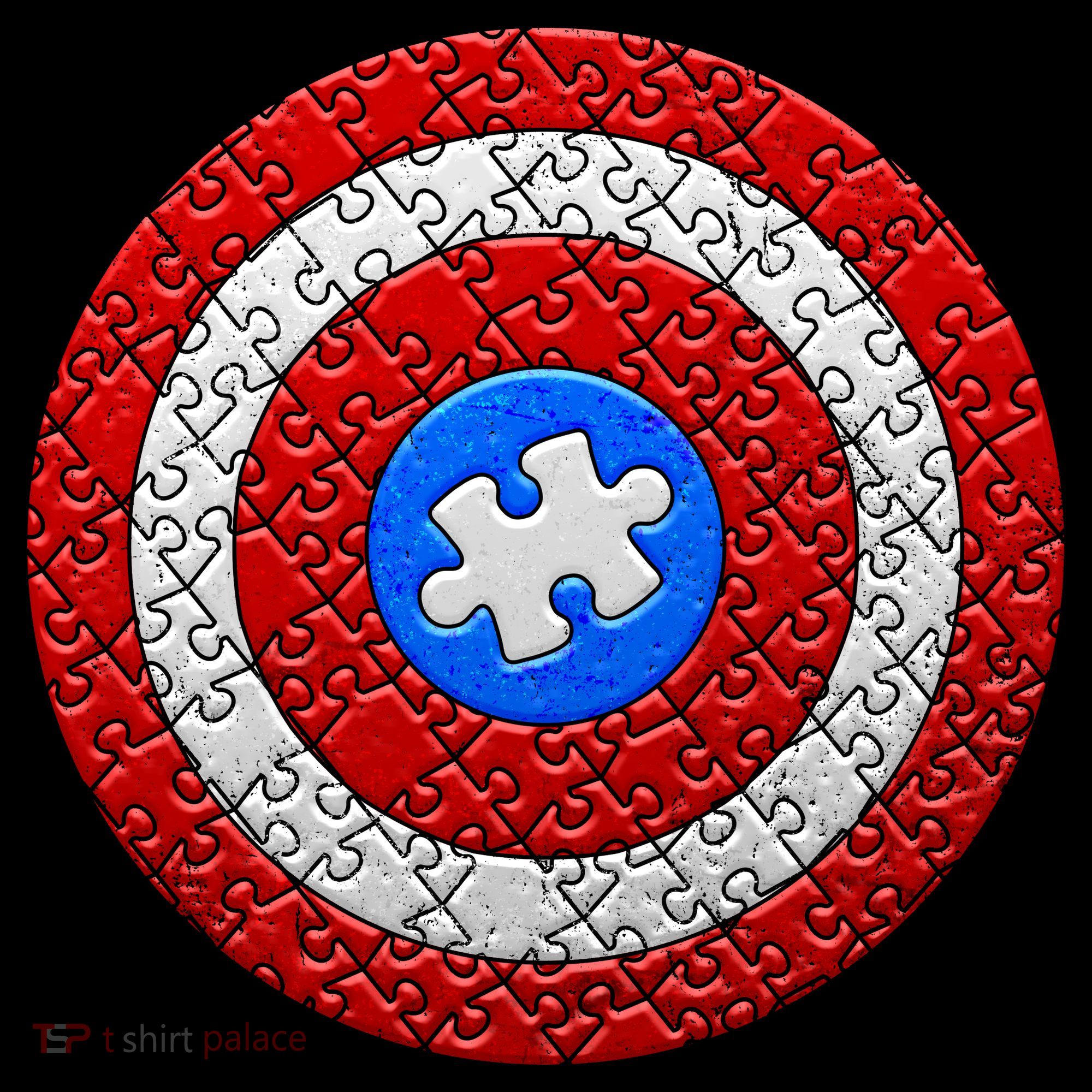 Captain Autism Puzzle Shield Doggie Tank