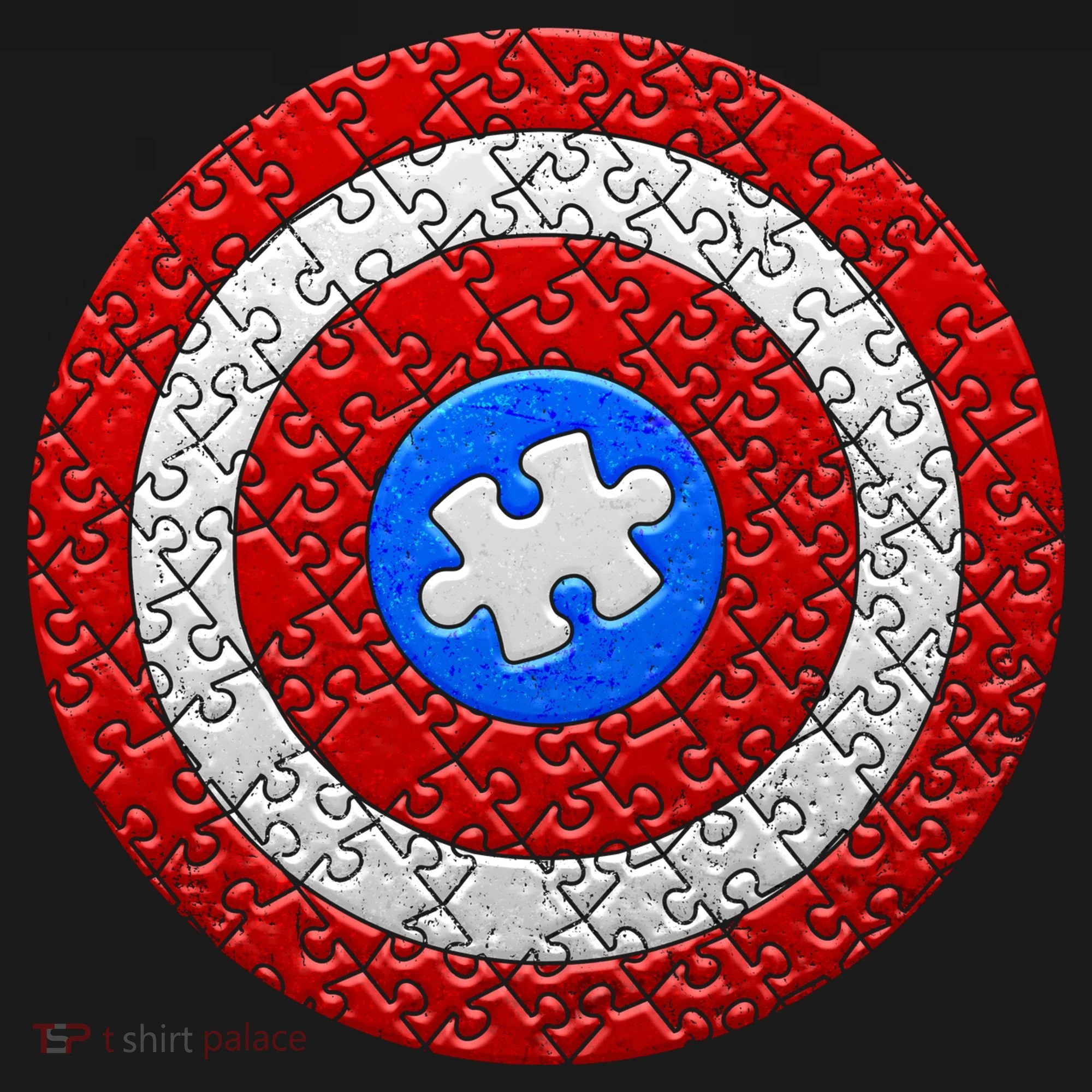 Captain Autism Puzzle Shield Doggie Tank