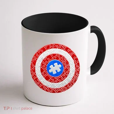 Captain Autism Puzzle Shield Coffee Mug back