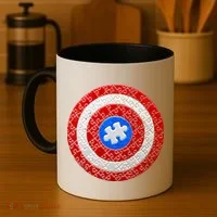Captain Autism Puzzle Shield Coffee Mug thumb 4