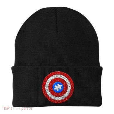 Captain Autism Puzzle Shield Beanie