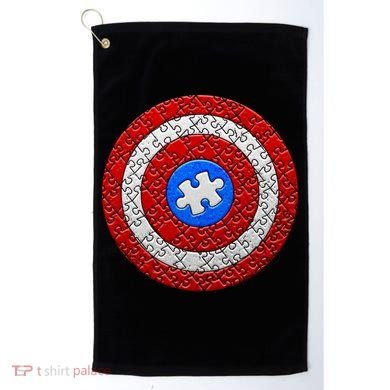 Captain Autism Puzzle Shield Golf Towel