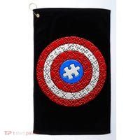 Captain Autism Puzzle Shield Golf Towel thumb 0
