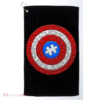 Captain Autism Puzzle Shield Golf Towel