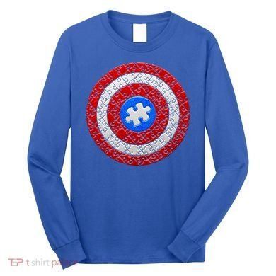 Captain Autism Puzzle Shield Long Sleeve Shirt
