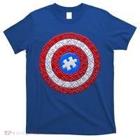 Captain Autism Puzzle Shield T-Shirt thumb 0