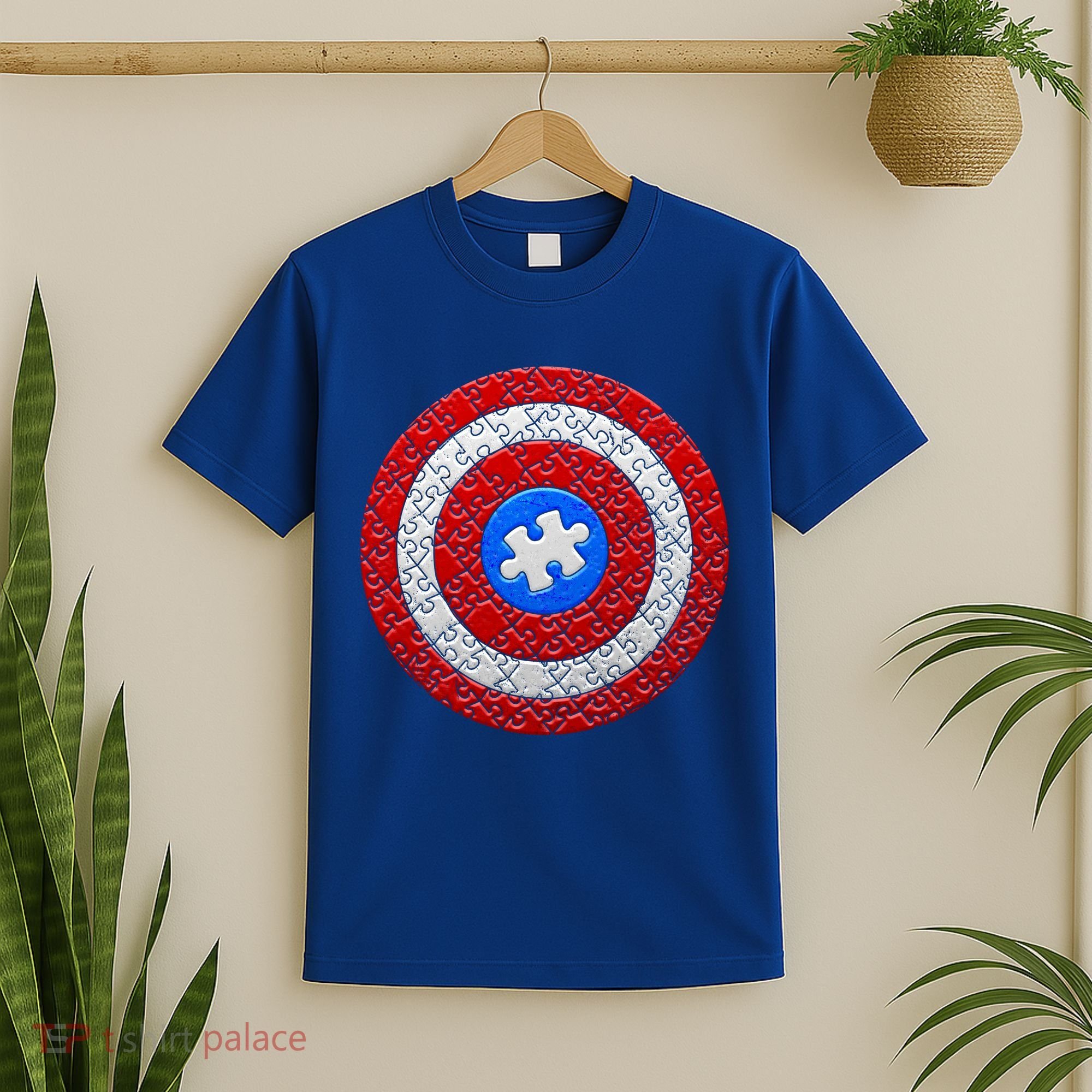 Captain Autism Puzzle Shield T-Shirt