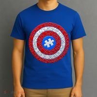 Captain Autism Puzzle Shield T-Shirt thumb 3