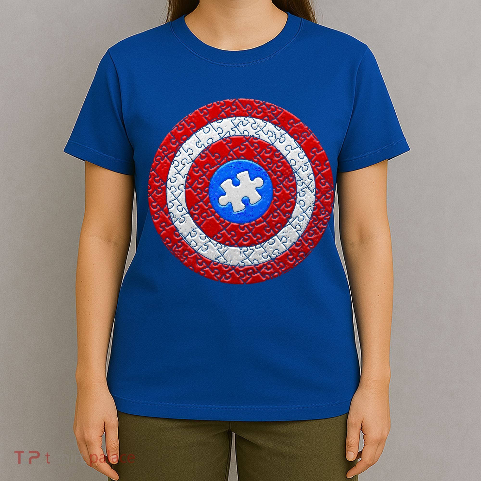 Captain Autism Puzzle Shield T-Shirt