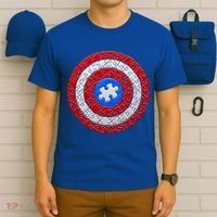 Captain Autism Puzzle Shield T-Shirt thumb 6