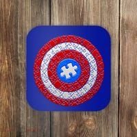 Captain Autism Puzzle Shield Coaster thumb 0