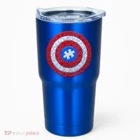 Captain Autism Puzzle Shield Tumbler thumb 0