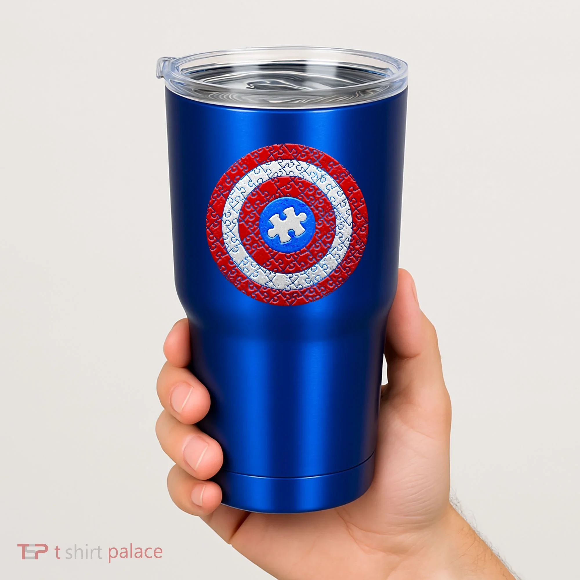Captain Autism Puzzle Shield Tumbler