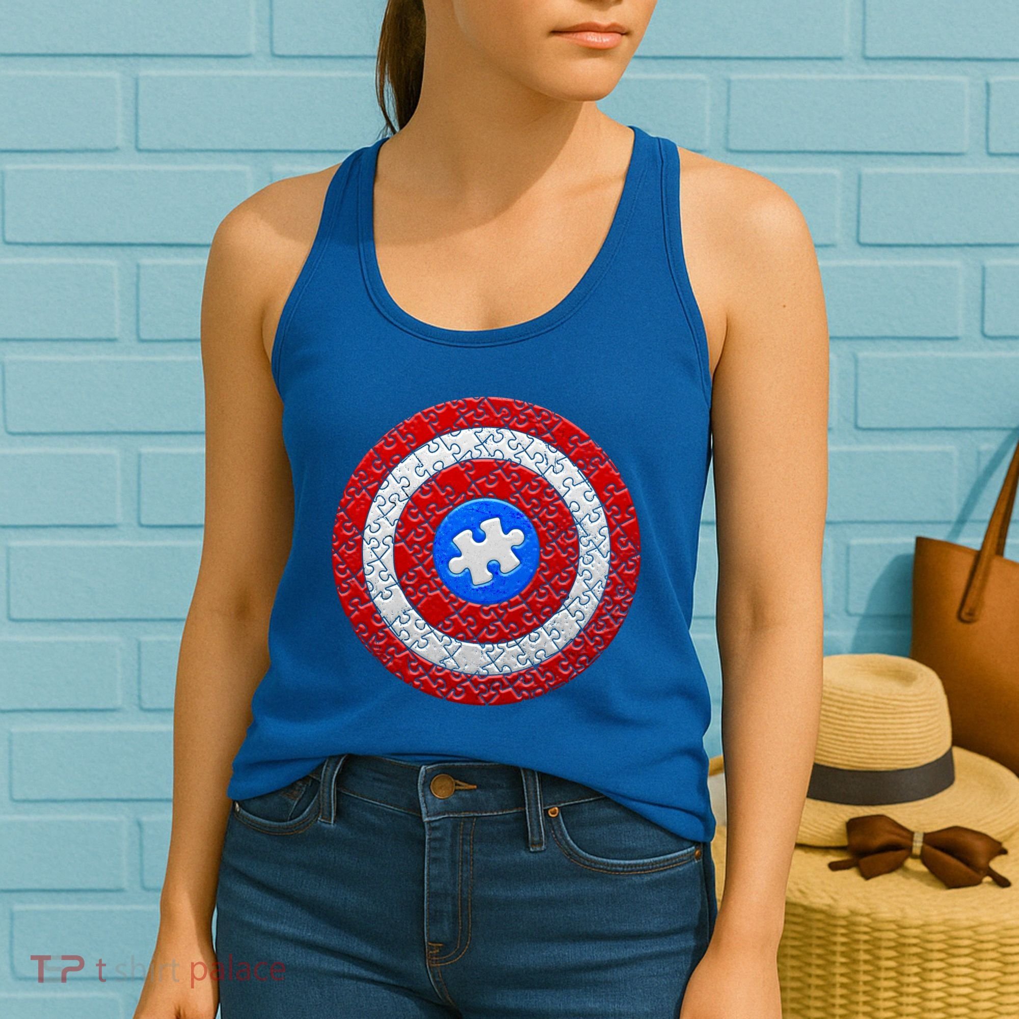 Captain Autism Puzzle Shield Women's Tank Top