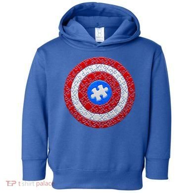 Captain Autism Puzzle Shield Toddler Hoodie