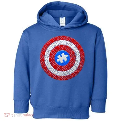 Captain Autism Puzzle Shield Toddler Hoodie