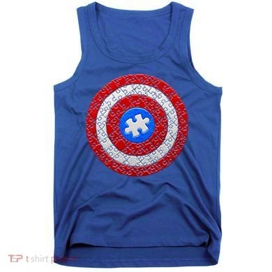 Captain Autism Puzzle Shield Tank Top