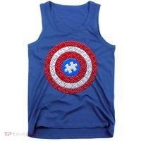 Captain Autism Puzzle Shield Tank Top thumb 0