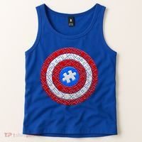 Captain Autism Puzzle Shield Tank Top thumb 2