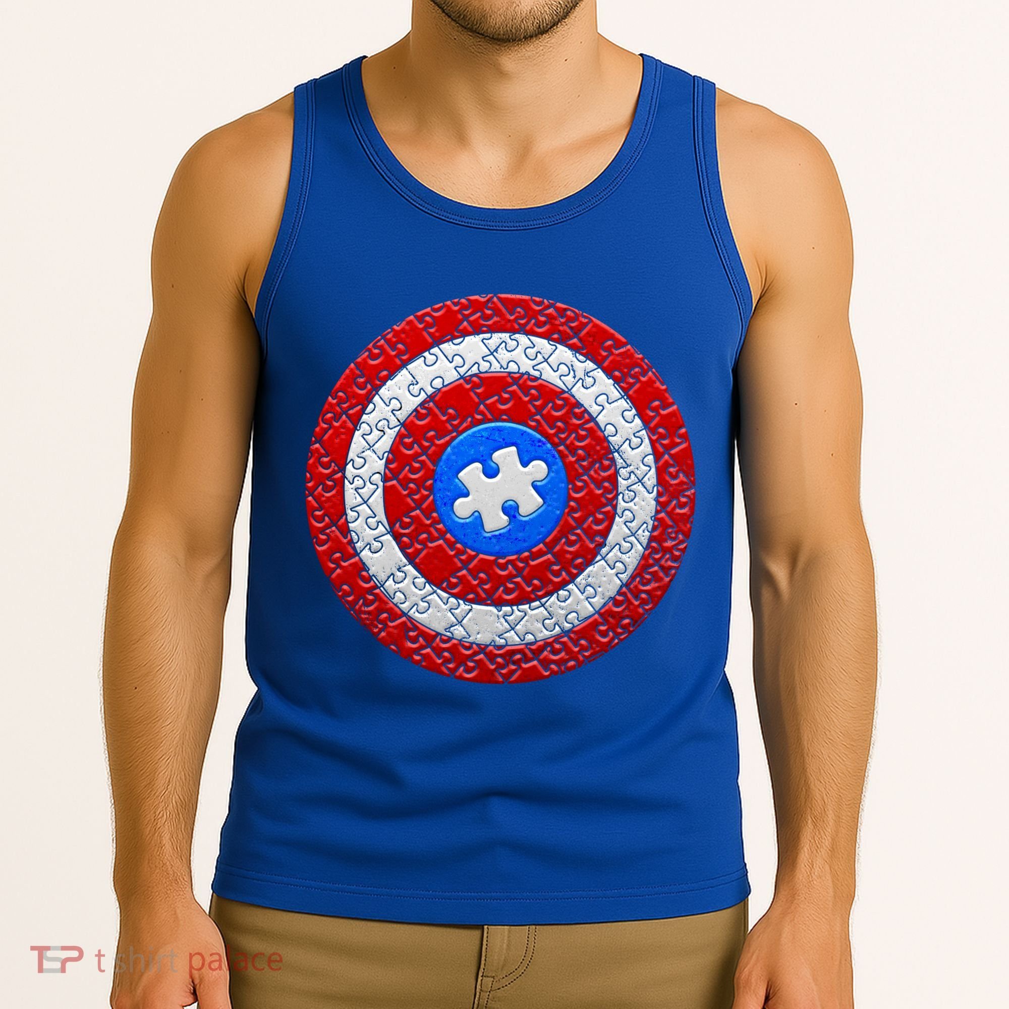 Captain Autism Puzzle Shield Tank Top