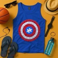 Captain Autism Puzzle Shield Tank Top thumb 4