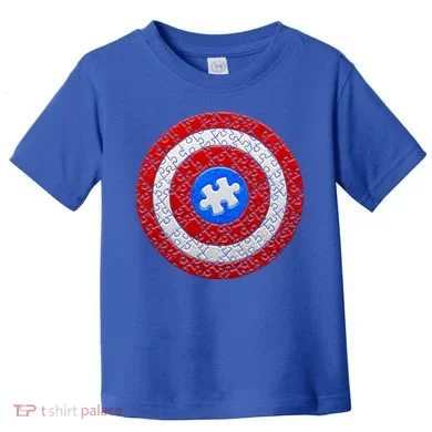Captain Autism Puzzle Shield Toddler T-Shirt