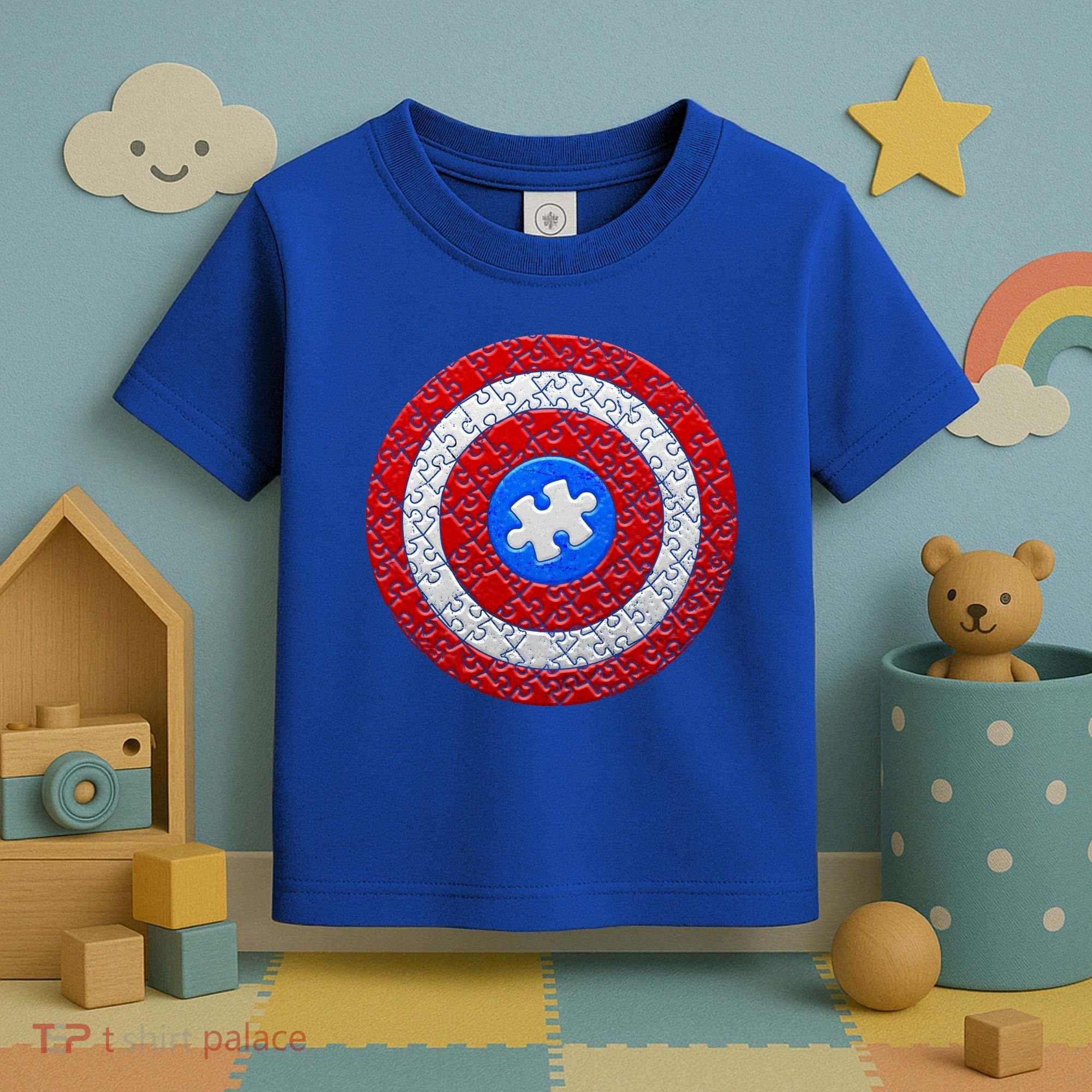 Captain Autism Puzzle Shield Toddler T-Shirt
