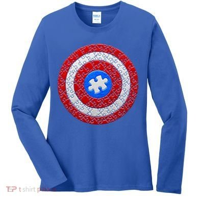 Captain Autism Puzzle Shield Women's Long Sleeve Shirt