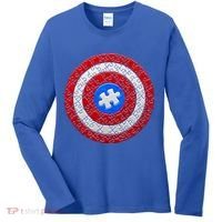 Captain Autism Puzzle Shield Women's Long Sleeve Shirt thumb 0